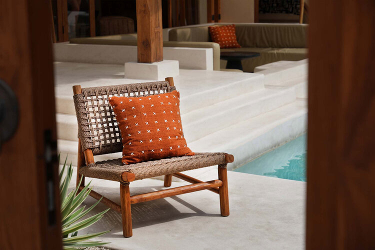 Bazar Bizar The Zillion Kiss Cushion Cover - Terracotta White