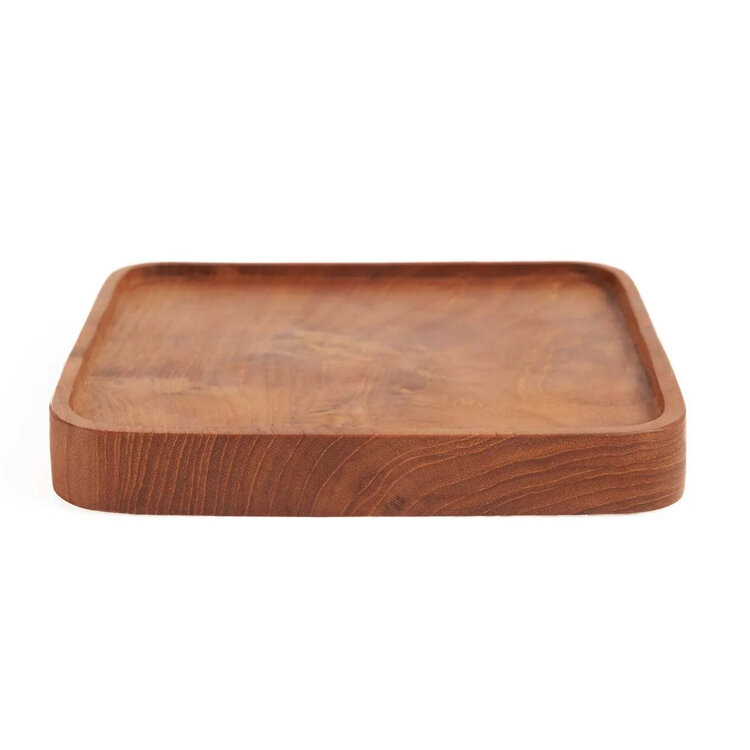 Bazar Bizar The Teak Square Plate - Natural - XS