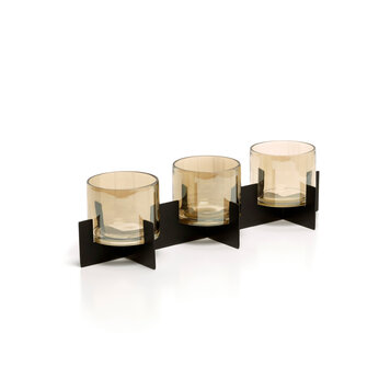 Bazar Bizar The Trio Noir Candle Holder - Black