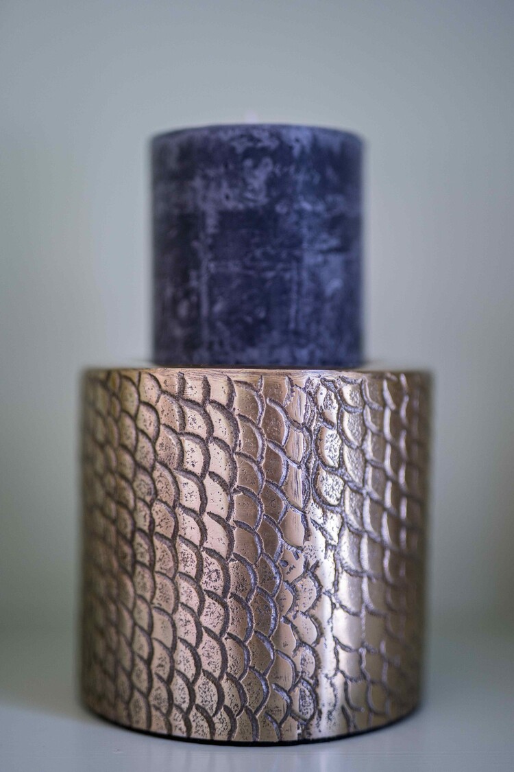 Bazar Bizar Portacandele Croco - Ottone - M