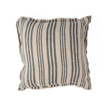 Bazar Bizar La Housse de Coussin Nordic Stripe - Noir Naturel - 50x50