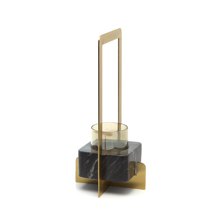 Bazar Bizar El Portavelas Marbre d’Or - Dorado Negro - L