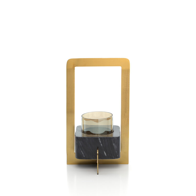 Bazar Bizar The Marbre d’Or Candle Holder - Gold Black - L