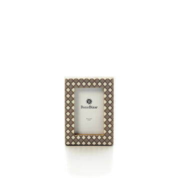 Bazar Bizar Het Diamond Cut Fotolijst - Wit Bruin - 5x7