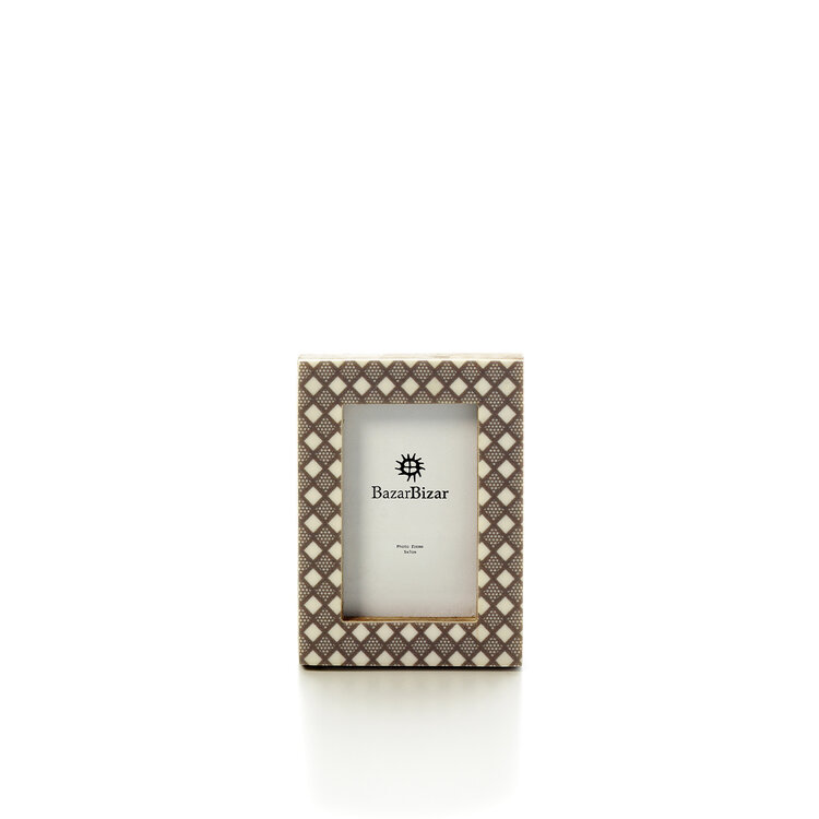 Bazar Bizar Le Cadre Diamond Cut - Blanc Marron - 5x7