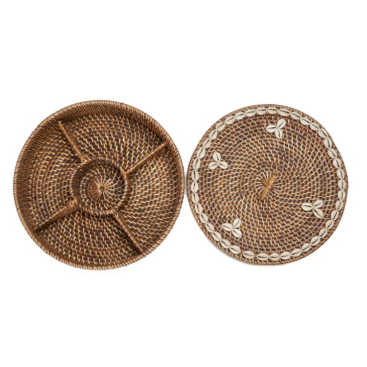 Bazar Bizar The Rattan Compartment Basket - Natural Brown