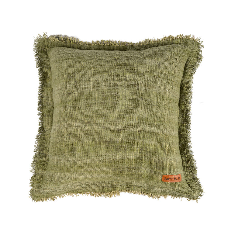 Bazar Bizar La Housse de Coussin Jungle Fringe - Verte