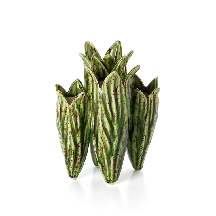 Bazar Bizar Le Vase Tulip Leaf - Vert Forêt