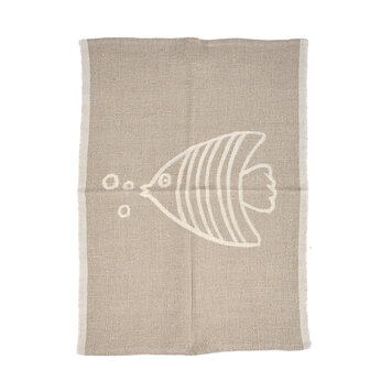 Bazar Bizar The Linen Fish Kitchen Towel - Natural White - 50x70