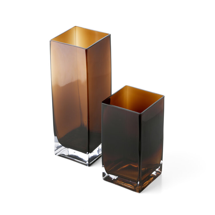 Bazar Bizar Le Vase Amber Cuboid - Ambre - S