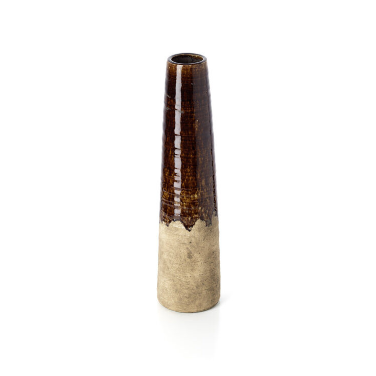 Bazar Bizar The Amber Cone Vase - Concrete Brown - L