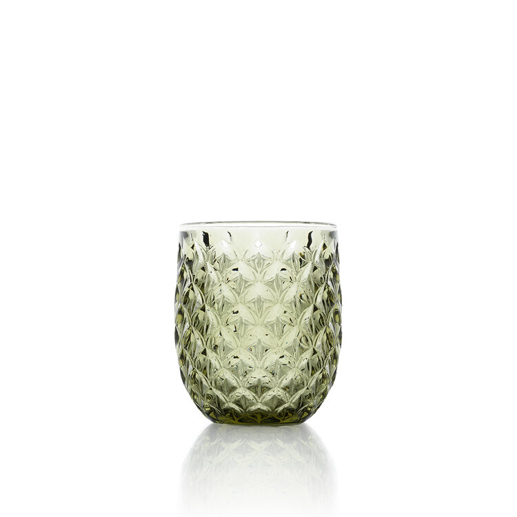 Bazar Bizar The Starbeam Water Glass - Olive Green