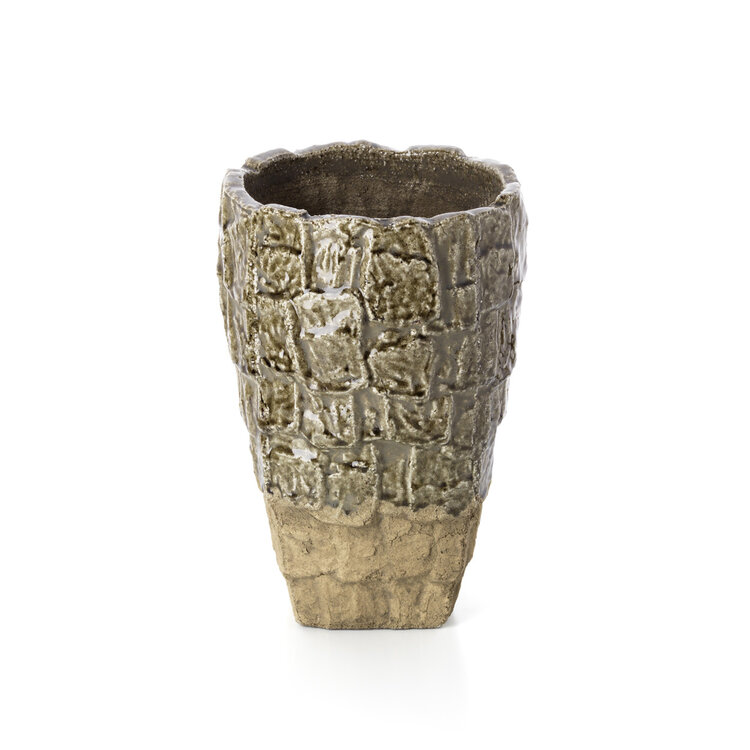 Bazar Bizar Die Rock Textur Vase - Grauer Stein - L