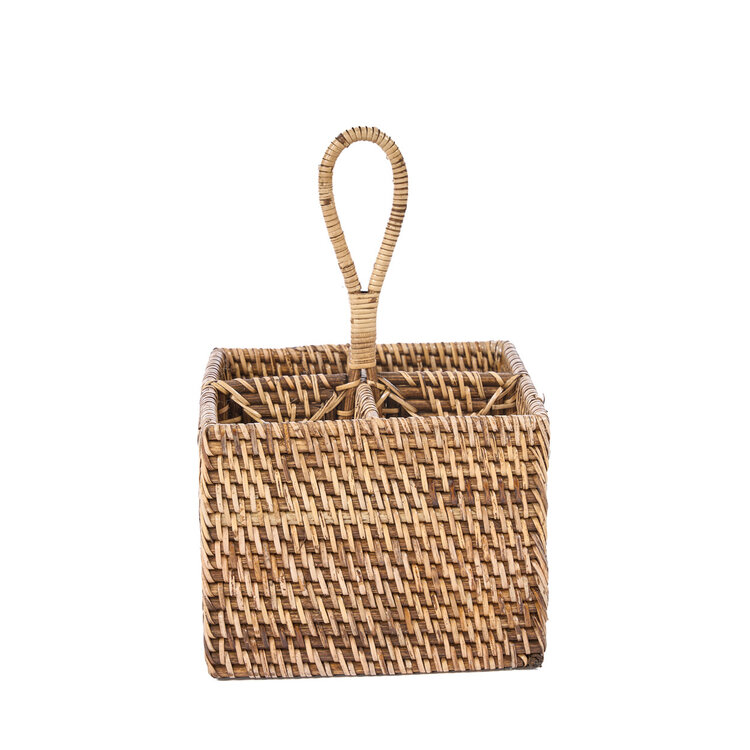 Bazar Bizar The Rattan Cutlery Caddy N°4 - Natural Brown