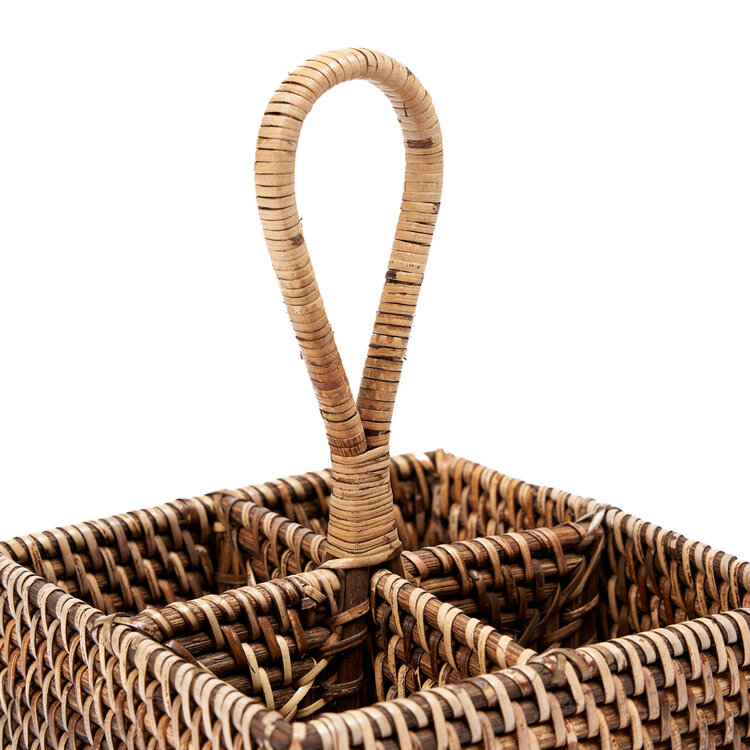 Bazar Bizar The Rattan Cutlery Caddy N°4 - Natural Brown