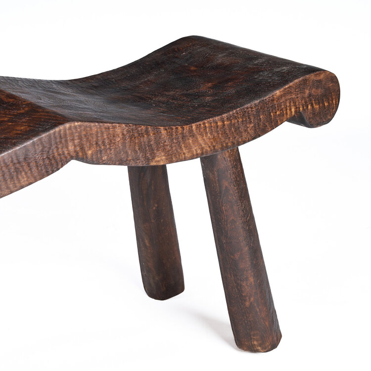 Bazar Bizar The Lombok Wave Bench - Dark Walnut - M