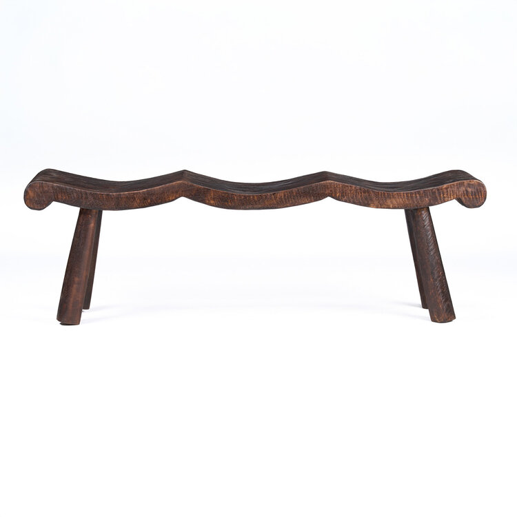 Bazar Bizar The Lombok Wave Bench - Dark Walnut - M