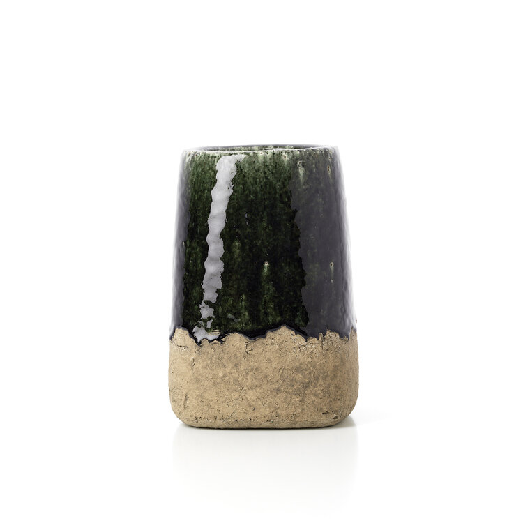 Bazar Bizar The Moss Conical Planter - Concrete Green - M