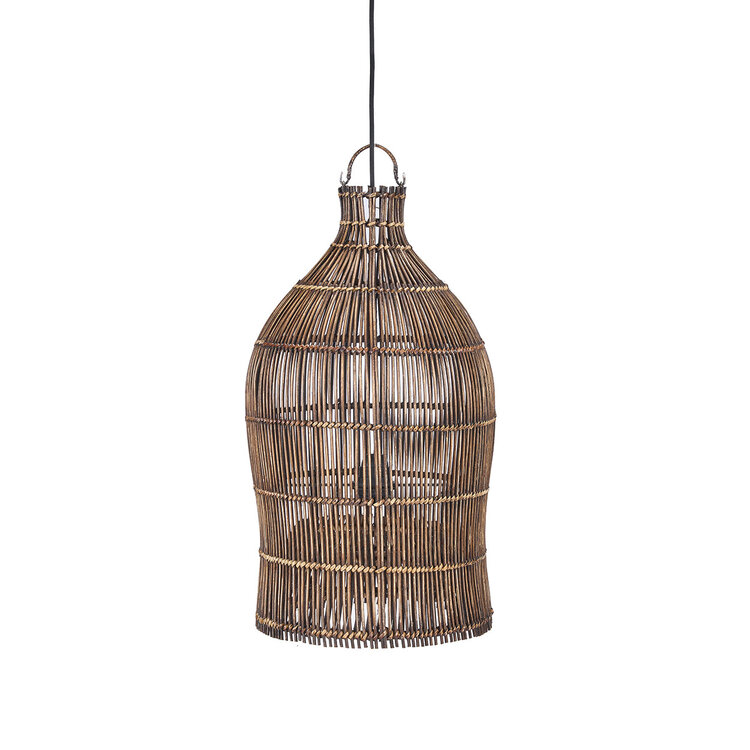 Bazar Bizar La Lampada A Sospensione Woven Bell - Noce Scuro - S