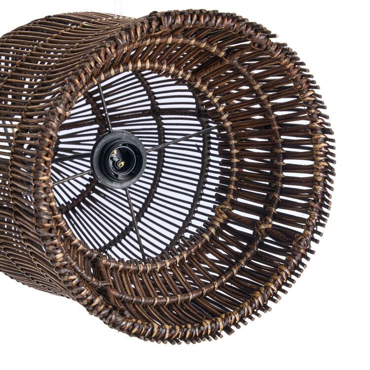 Bazar Bizar La Lampada A Sospensione Woven Bell - Noce Scuro - S