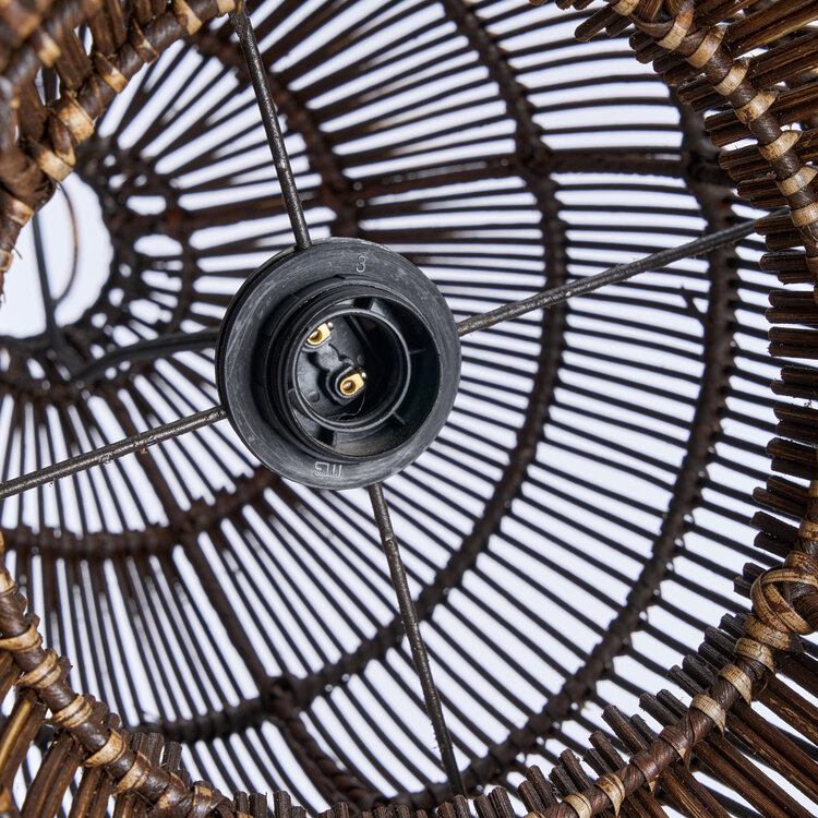 Bazar Bizar Die Woven Bell Hängeleuchte - Dunkles Walnuss - S