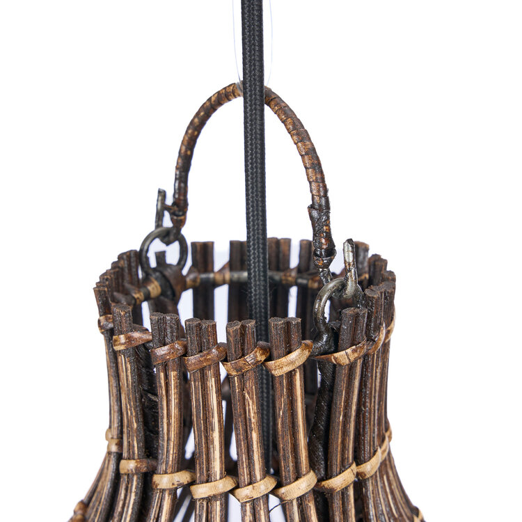 Bazar Bizar La Lampada A Sospensione Woven Bell - Noce Scuro - S