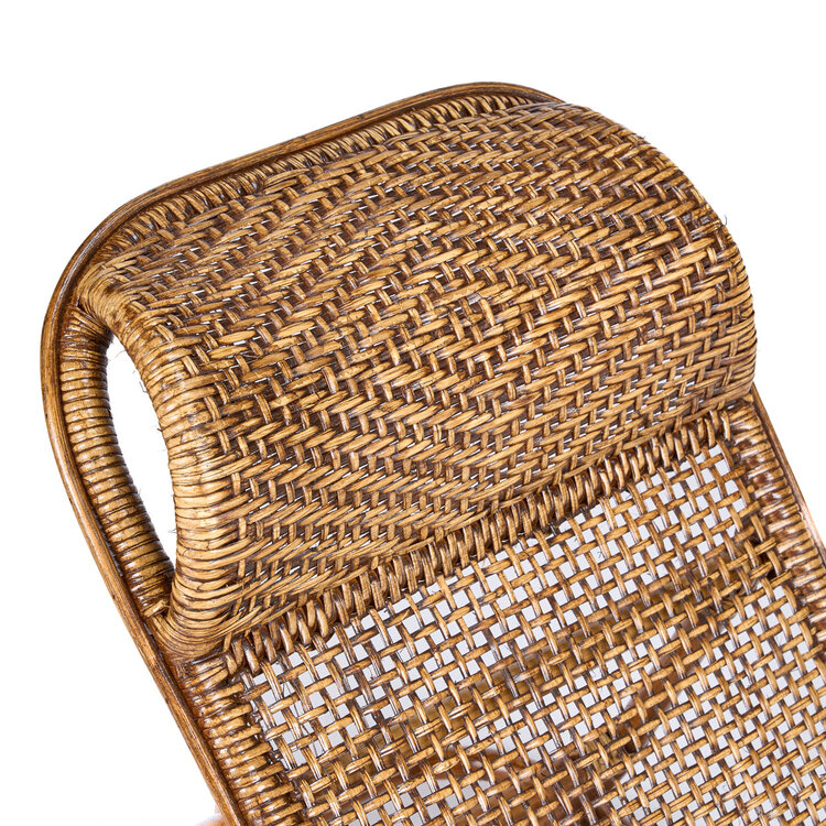 The Rattan Floor Lounger - Dark Walnut