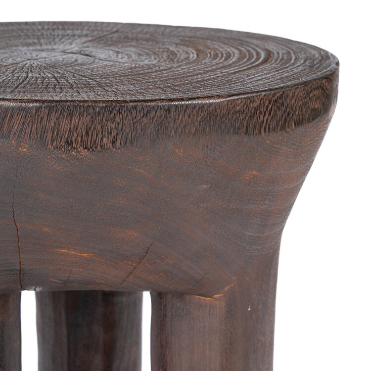 Bazar Bizar De Java Tripod Bijzettafel - Donker Notenhout