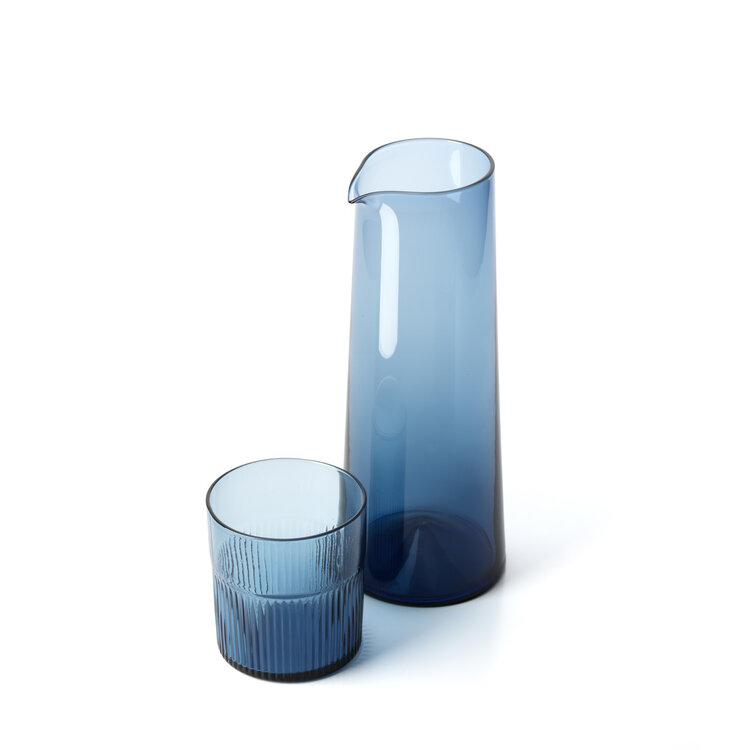 Bazar Bizar The Azure Rippled Low Tumbler - Blue