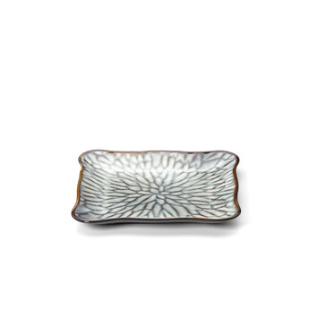 Bazar Bizar The Lotus Ice Square Plate - Grey Brown - M