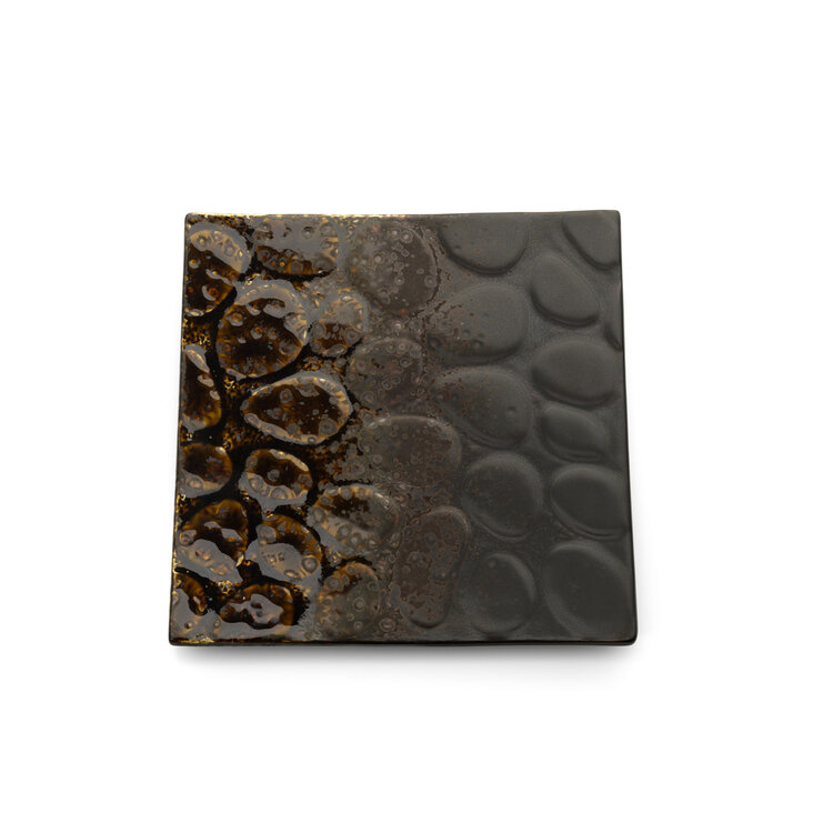 Bazar Bizar The Merapi Square Plate - Brown