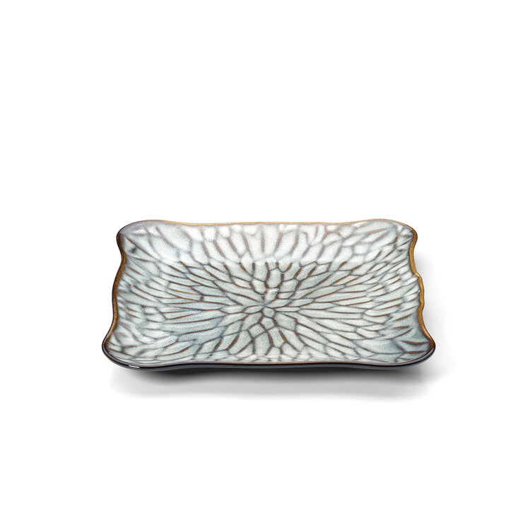 Bazar Bizar Il Piatto Quadrato Lotus Ice - Marrone Grigio - L