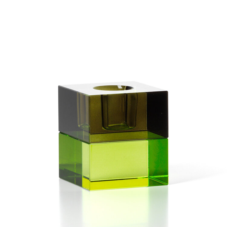 Bazar Bizar The Gem Blocks Candle Holder - Green Smoke