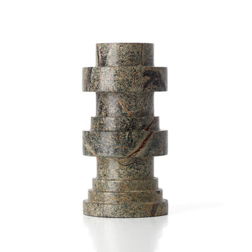 Bazar Bizar The Bidasar Marble Totemic Candle Holder - Green