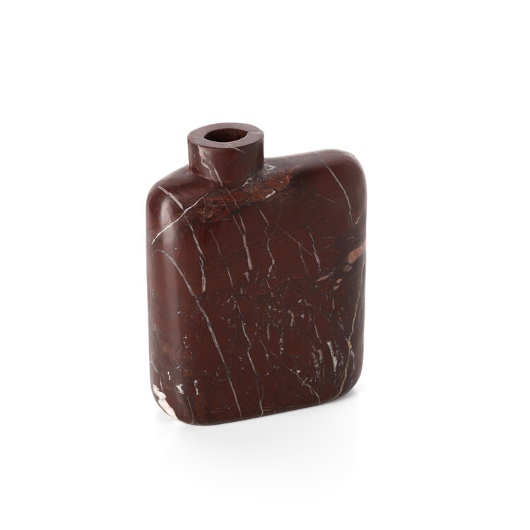 Bazar Bizar Le Vase En Marbre Rosso Levanto - Rouge Vin - Haut