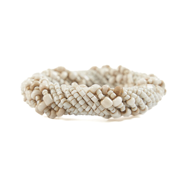 The Beaded Napkin Ring - White