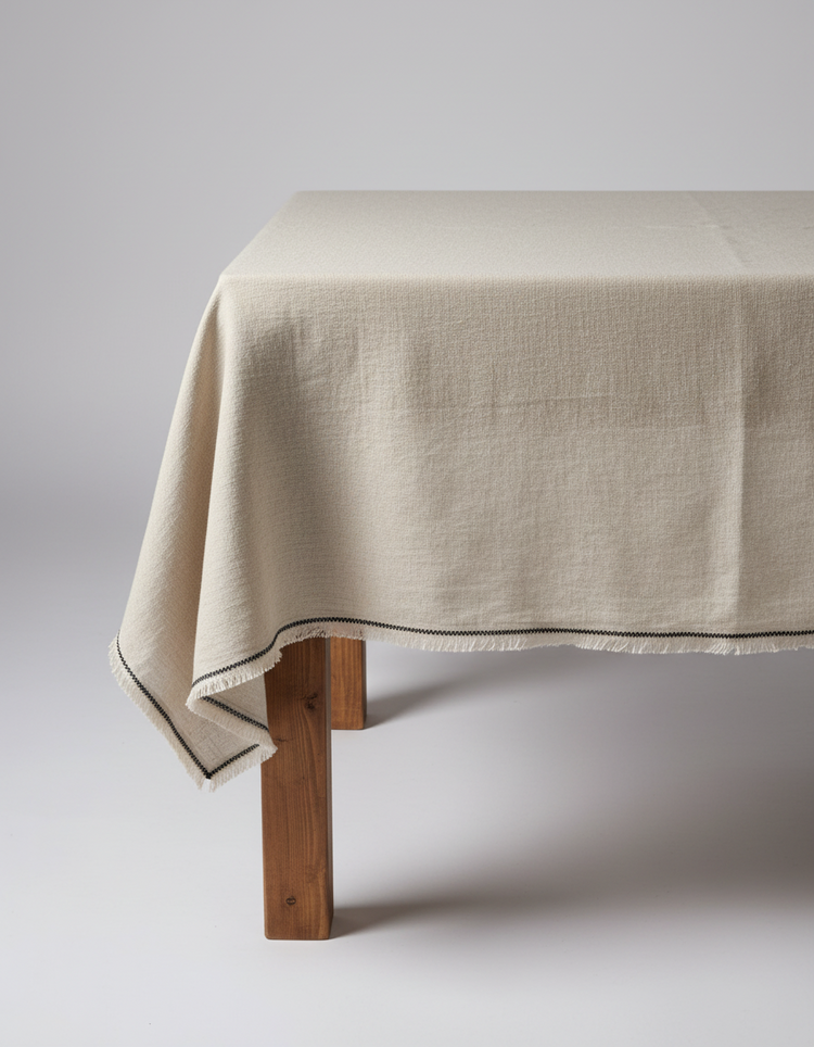 Bazar Bizar The Tuscany Tablecloth - Natural Black - 150x300