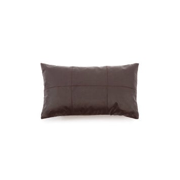 Bazar Bizar Het Six Panel Leather Kussenhoes - Chocolade - 30x50