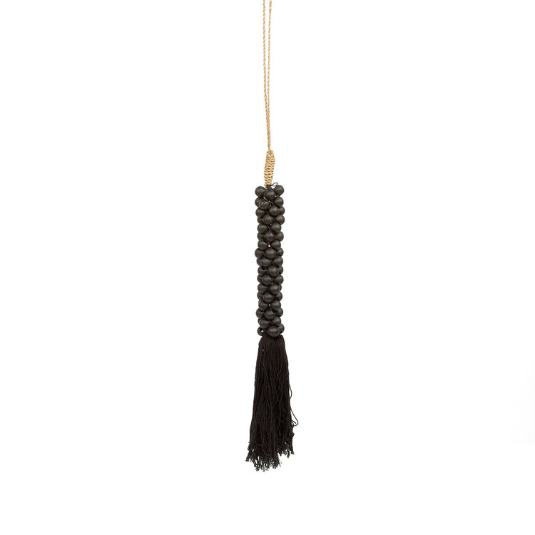 Bazar Bizar The Wooden Beads with Cotton Tassel - Black