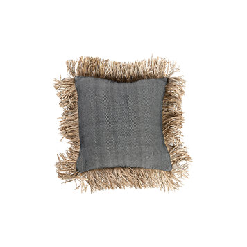 Bazar Bizar The Cotton Bonita Cushion Cover - Natural Black - 40x40