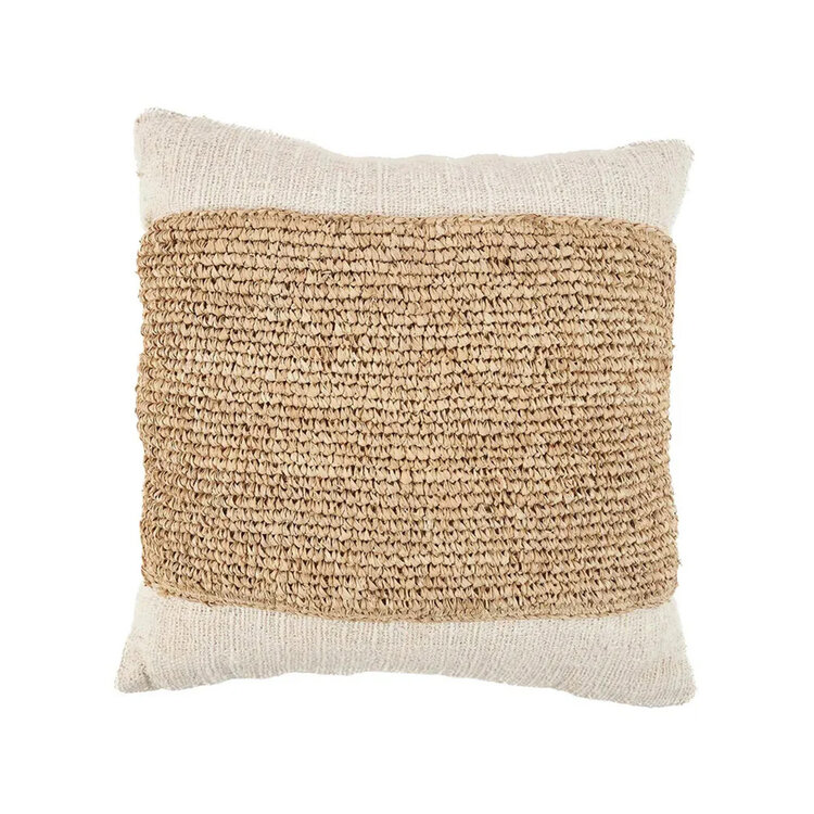 Bazar Bizar De Raffia Stamp Kussenhoes - Naturel