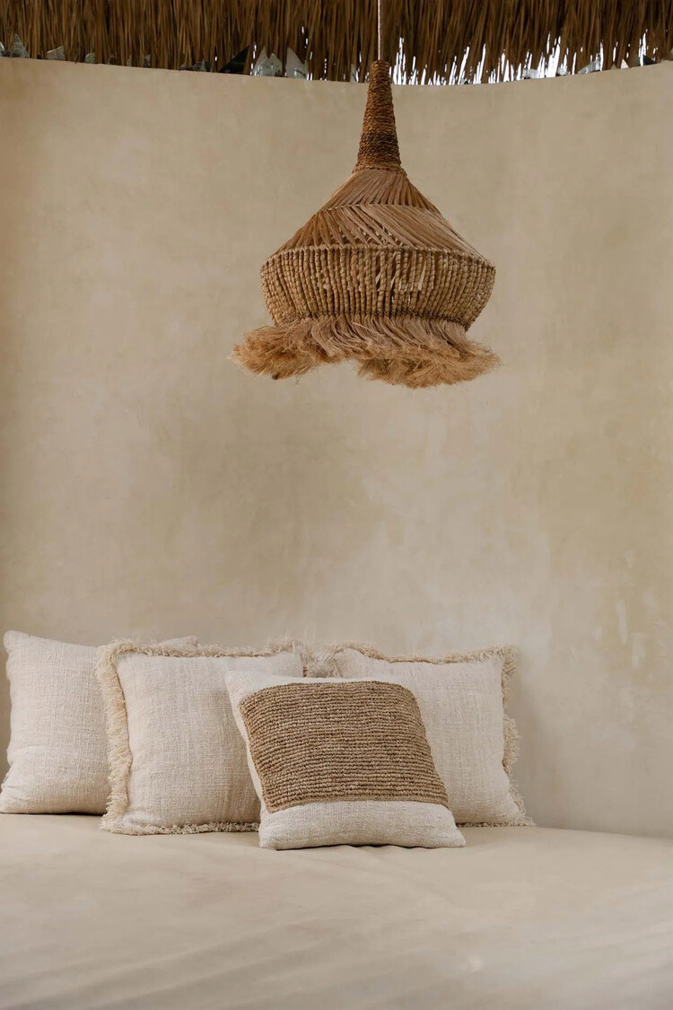 Bazar Bizar The Raffia Stamp Cushion Cover - Natural