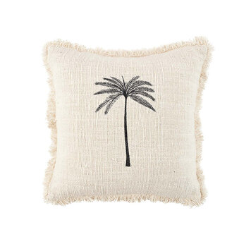 Bazar Bizar The Gili Palm Cushion Cover - Natural Black