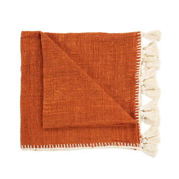 Bazar Bizar The Stitch Bed Throw - Terracotta