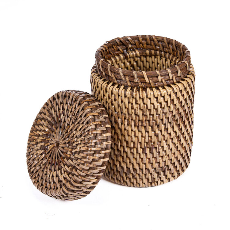 The Rattan Canister - Natural Brown