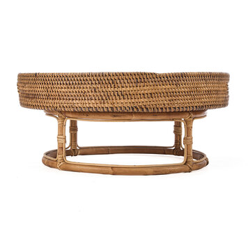 Bazar Bizar The Rattan Rise Tray - Natural Brown