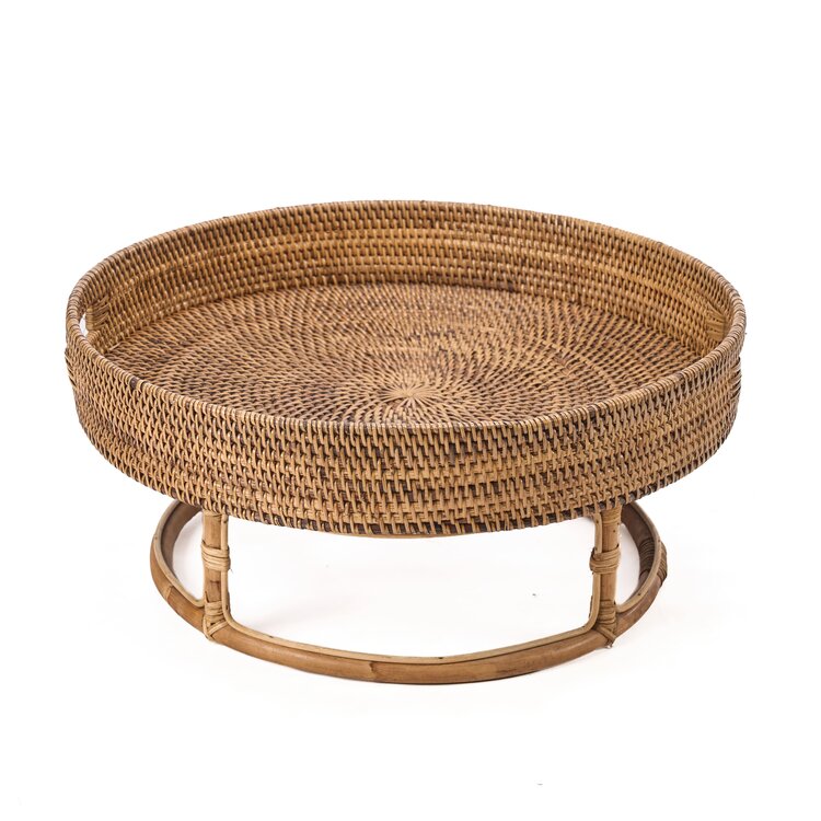 Bazar Bizar Das Rattan Rise Tray - Natürlich Braun