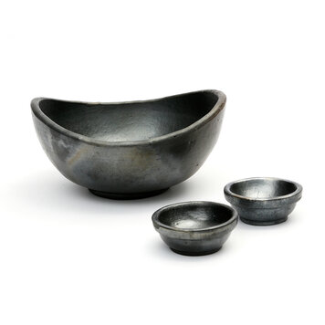 Bazar Bizar The Burned Curved Bowls - Black - Set of 3