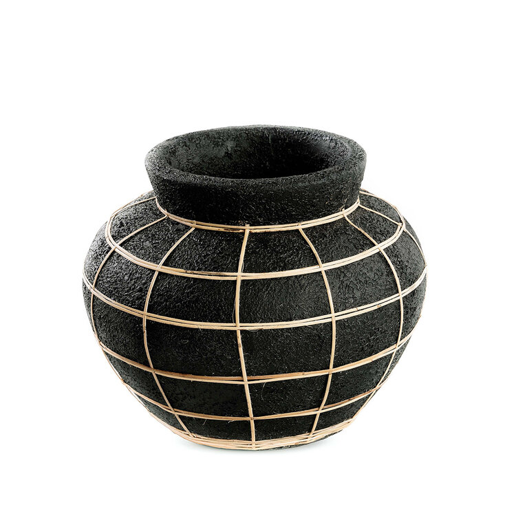 Bazar Bizar The Belly Vase - Black Natural - M
