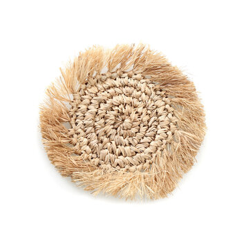 Bazar Bizar De Fringe Raffia Onderzetter - Naturel